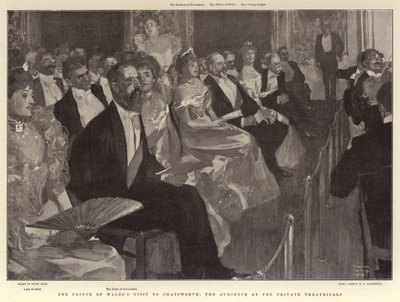 La visita del Principe di Galles a Chatsworth, il pubblico ai teatrali privati da Frank Craig